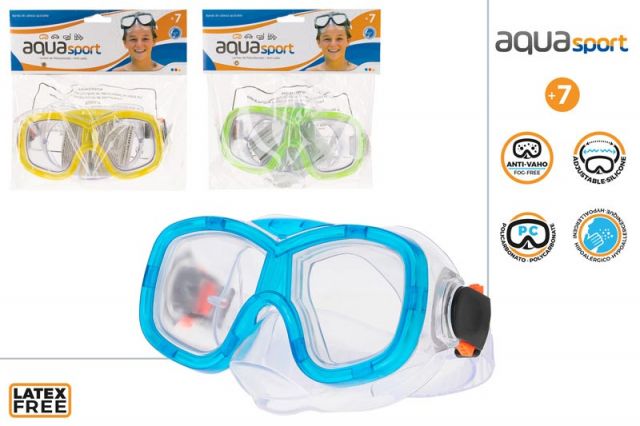 MÁSCARA DE BUCEO POLICARBONATO ANTIVAHO-AQUA SPORT