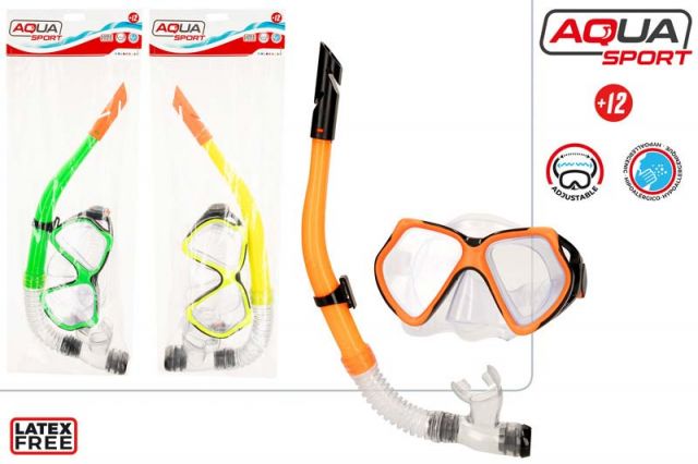 AQUA SPORT-SET MASCARA BUCEO ADULTO C/ SNORKEL-2/S