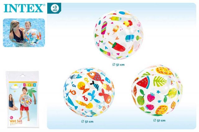 PELOTA PLAYA - 3 SURT -51 CM INTEX 3/S