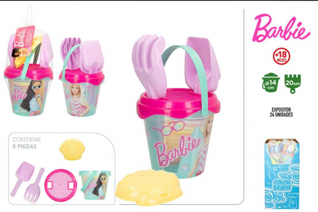 BARBIE-SET CUBO PLAYA IML D14CM+3 ACC+MOLDE-DISP24