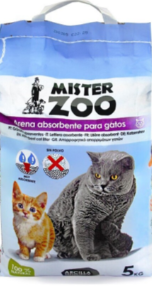 LECHO PARA GATOS MINERAL ABSORBENTE 5Kg PACK 4 UDS